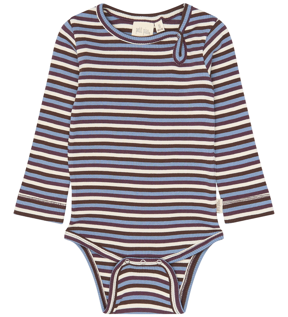 Petit Piao Body l/ä - PPSong - Huckleberry Multistriped - Petit Piao - 1 Jahr (80) - Body L/Ä von Petit Piao
