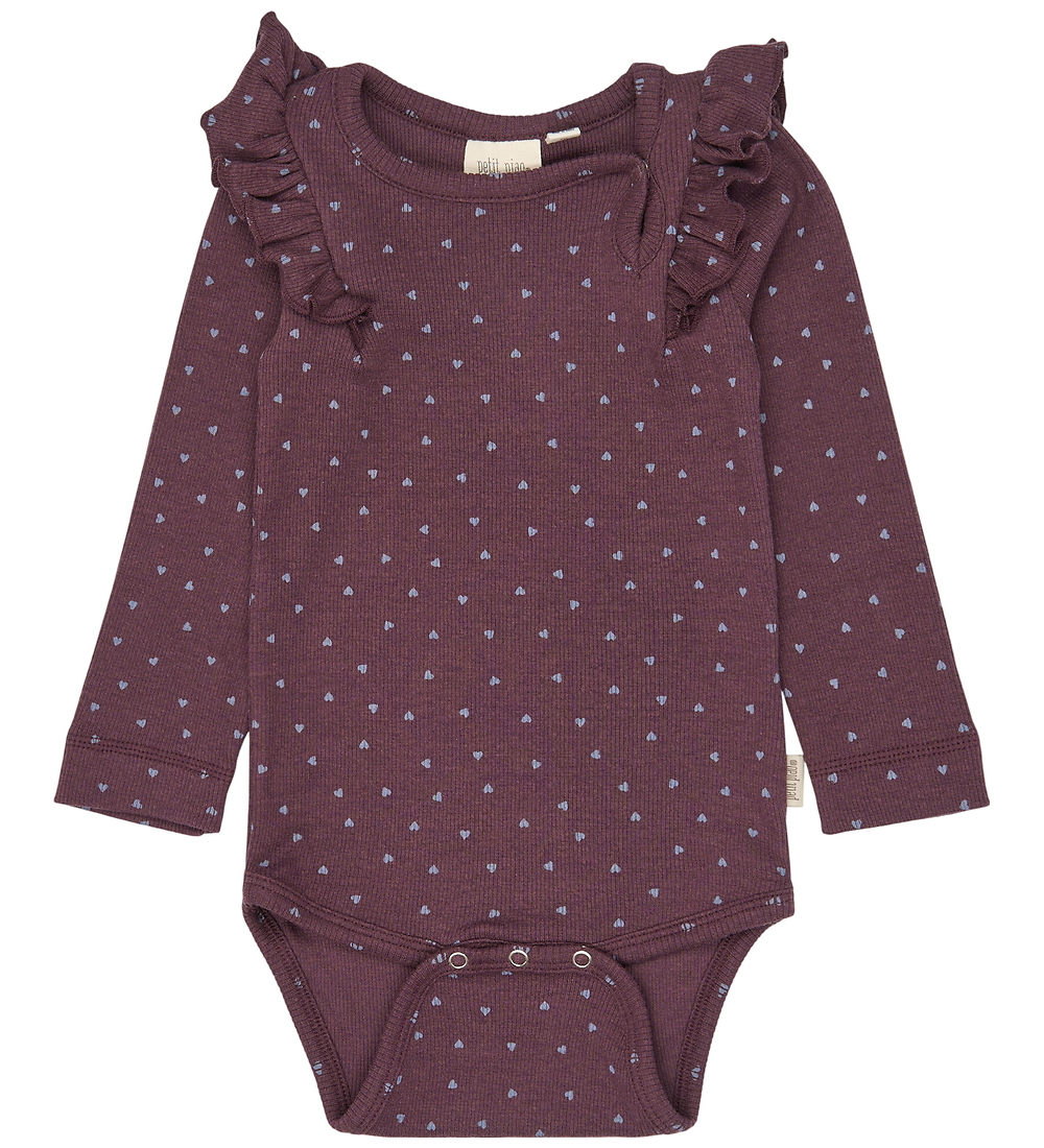 Petit Piao Body l/ä - PPSonja - Huckleberry Heart AOP - Petit Piao - 2 Jahre (92) - Body L/Ä von Petit Piao