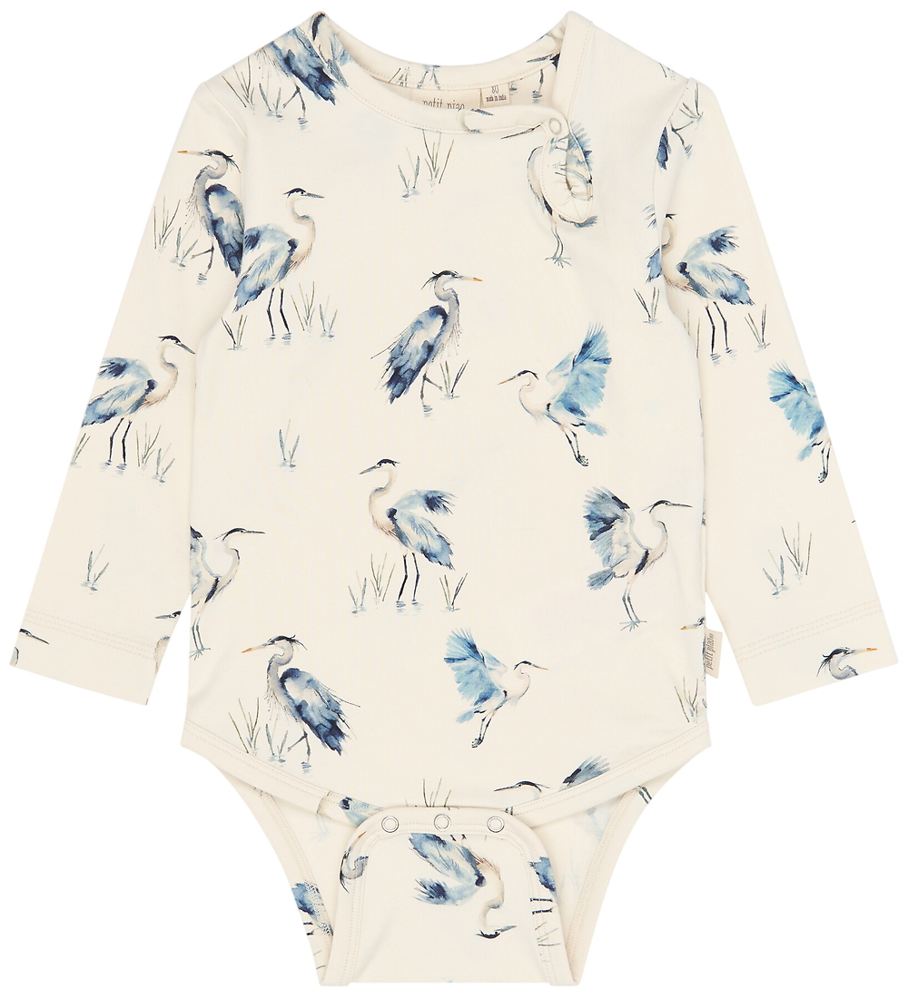 Petit Piao Body l/ä - PpStar - Eggnog Heron Aop - Petit Piao - 74 - Body L/Ä von Petit Piao