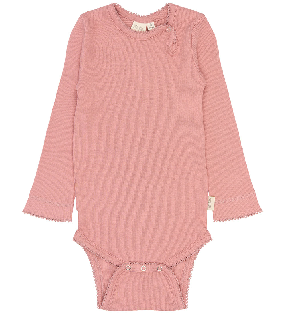 Petit Piao Body l/ä - Rib/Modal - PPSea - Dusty Rose - Petit Piao - 2 Jahre (92) - Body L/Ä von Petit Piao
