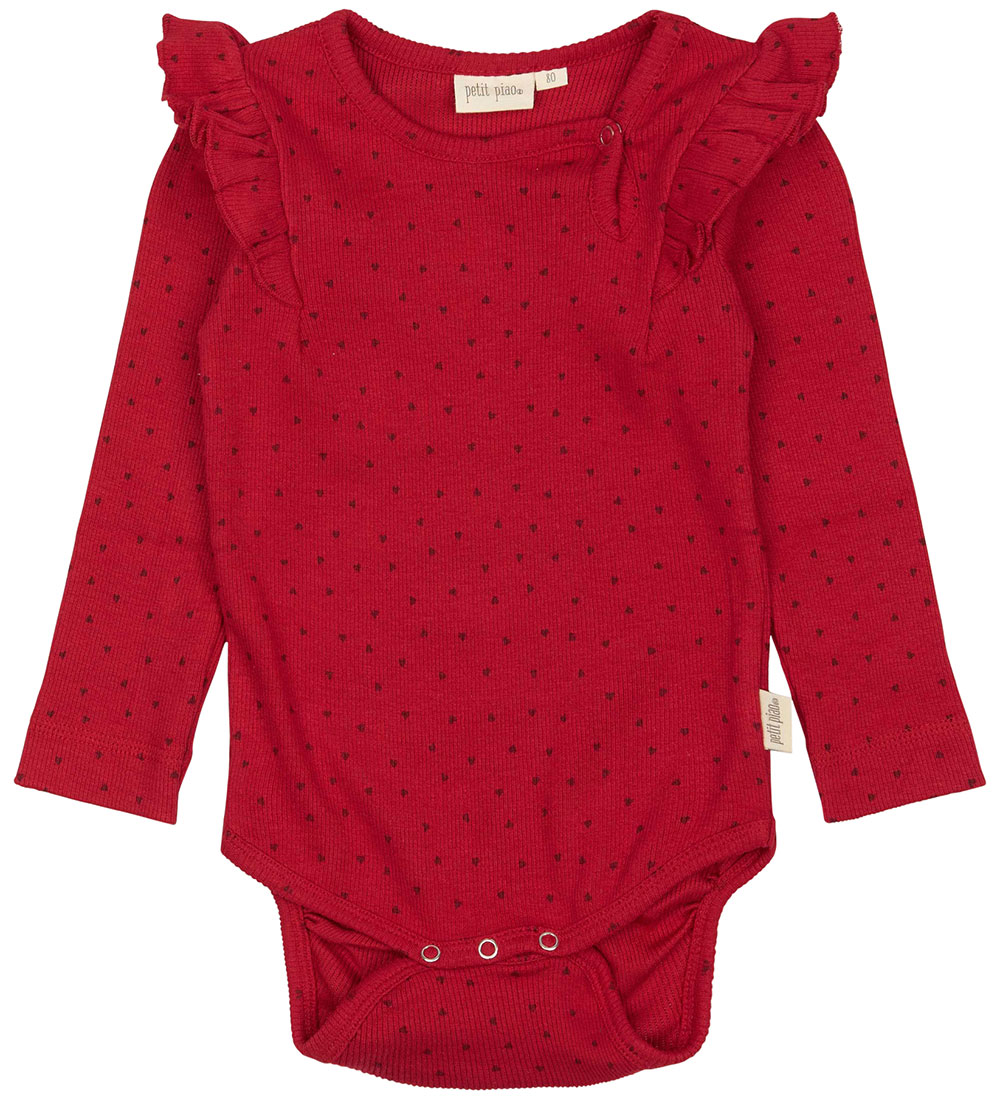 Petit Piao Body l/ä - Rib - Modal - Frill - Jet Rot/Fahrradrot - Petit Piao - 68 - Body L/Ä Petit Piao Body l/ä - Rib - Modal - Frill - Jet Rot/Fahrradrot - Petit Piao - 68 - Body L/Ä von Petit Piao