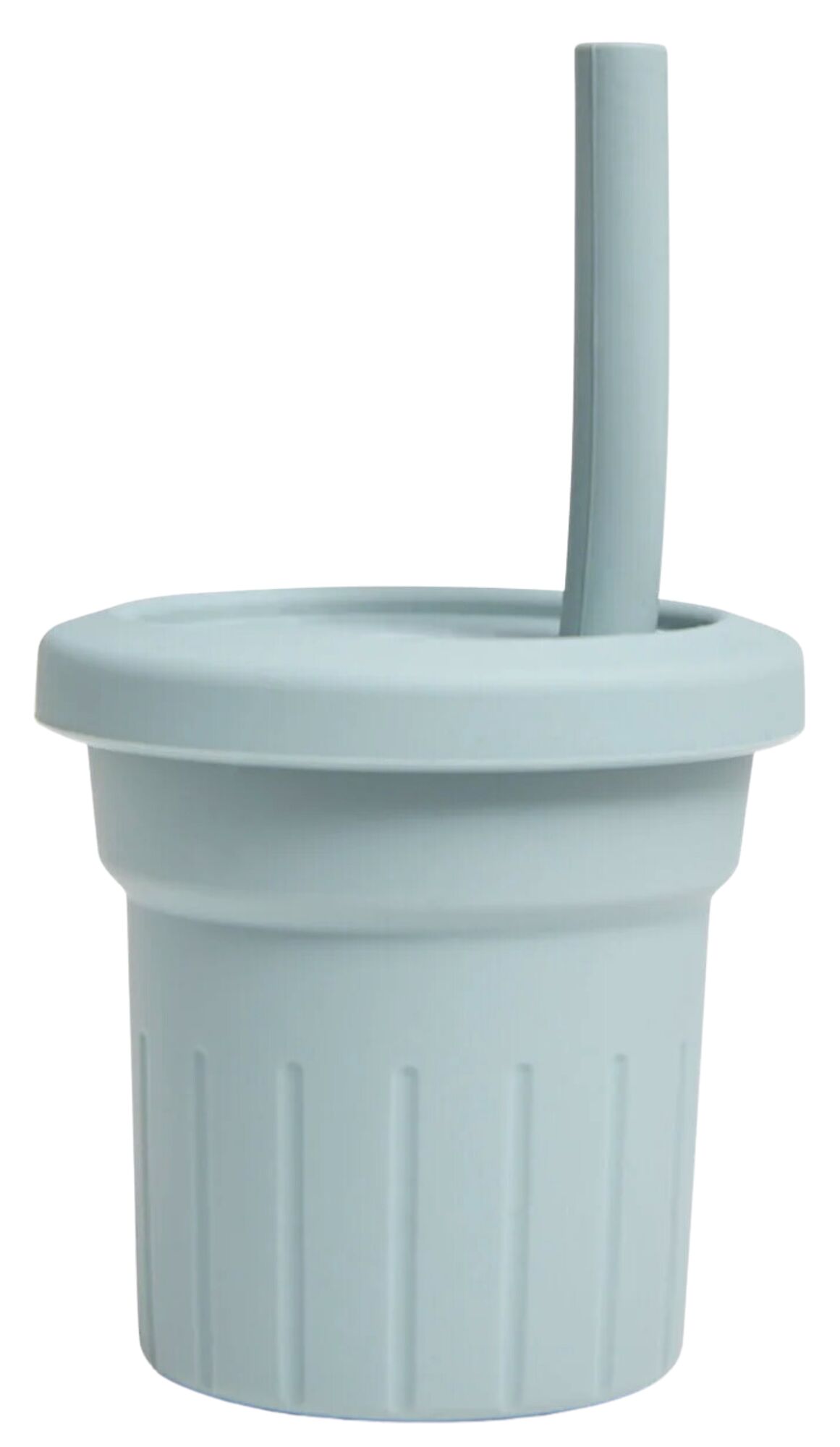 Petite Chérie Elio Silikonbecher mit Trinkhalm, Dusty Blue Petite Chérie Elio Silikonbecher mit Trinkhalm, Dusty Blue von Petite Chérie