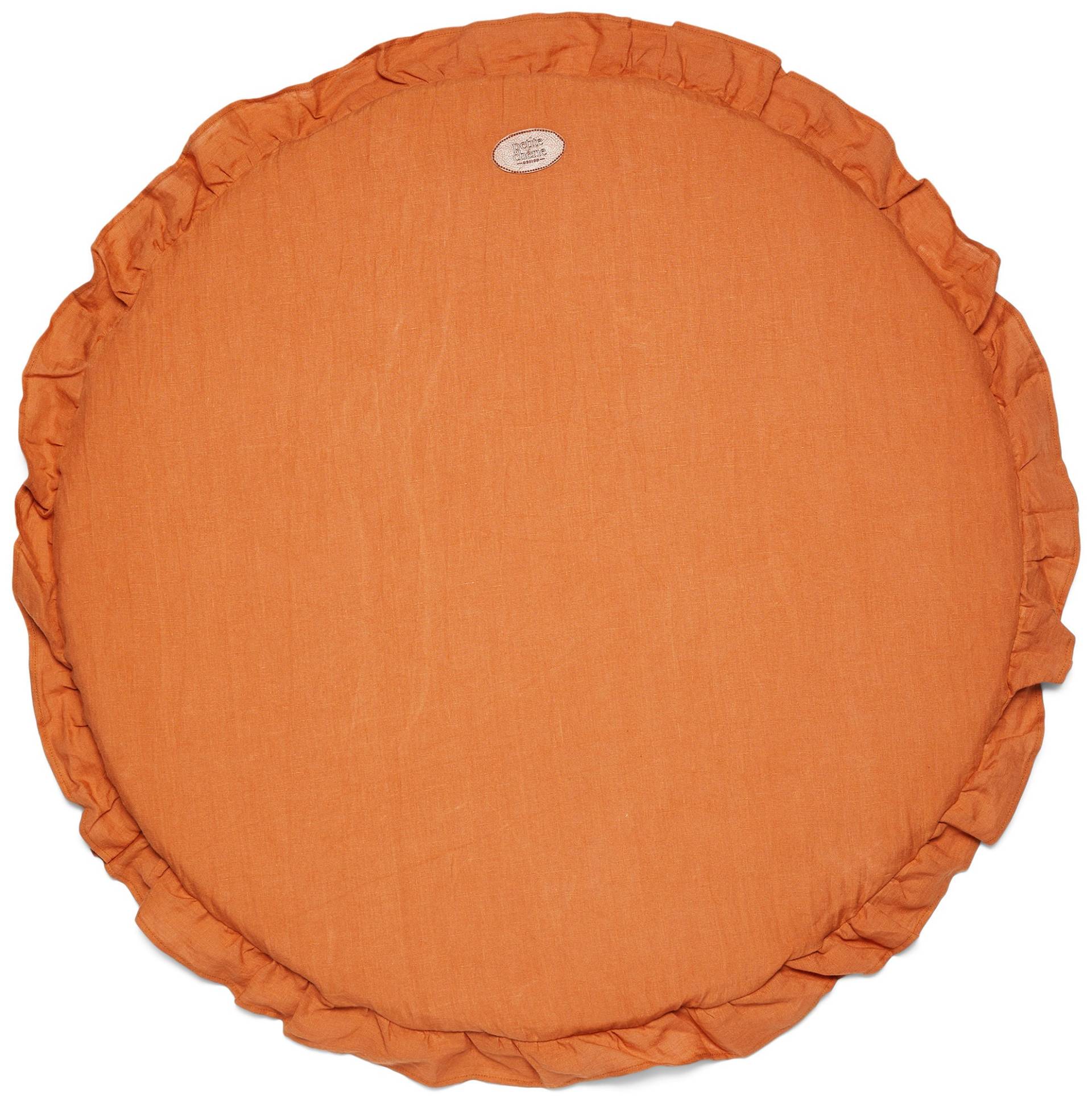 Petite Chérie Spielteppich Rüschen Ø80, Rust (100% Linen) von Petite Chérie