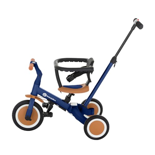 PETITE&MARS Multifunktionales 5-in-1-Dreirad Turbo * Fahrrad * Dreirad * Laufrad * Rutschauto * Lauflernfahrzeug (Enigmatic Blue) von Petite&Mars