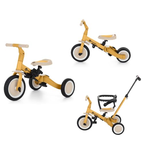 Petite&Mars Multifunktionales 5-in-1-Dreirad Turbo * Fahrrad * Dreirad * Laufrad * Rutschauto * Lauflernfahrzeug (Intense Ochre) von Petite&Mars