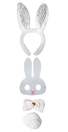 Petitebelle Augenmaske mit Haarreif, Fliege, Schwanz, Uni, Kinderkostüm, 1–5 Jahre, Hase, Einheitsgröße, 4 Stück Petitebelle Augenmaske mit Haarreif, Fliege, Schwanz, Uni, Kinderkostüm, 1–5 Jahre, Hase, Einheitsgröße, 4 Stück von Petitebelle