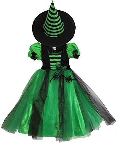 Petitebelle Halloween-Kostüm Spinne Hexe für Kinder, 2–8 Jahre Gr. 110-122, grün Petitebelle Halloween-Kostüm Spinne Hexe für Kinder, 2–8 Jahre Gr. 110-122, grün von Petitebelle