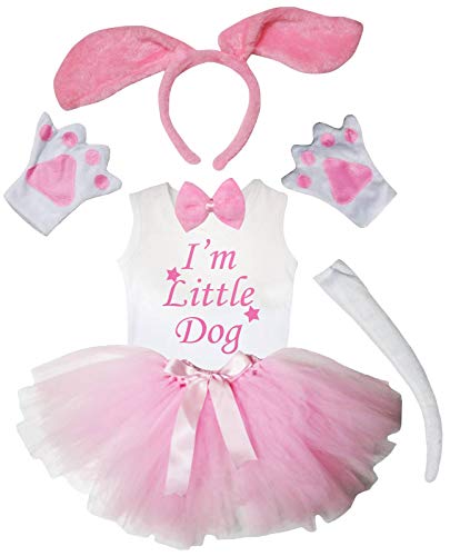 Petitebelle I'm Little Dog-Kostüm mit Haarreif, Tutu, 6-teilig, 1–8 Jahre, Rosa, 3–4 Jahre von Petitebelle