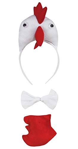Petitebelle 3D Headband Bowtie Tail Unisex Children 3pc Costume (3D White Hen Chicken) von Petitebelle