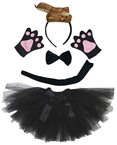 Petitebelle Niedliches Stirnband, Fliege, Schwanz, Handschuhe, Tutu, 5-teiliges Mädchen-Kostüm, 1–10 Jahre (Python, 1–5 Jahre) von Petitebelle