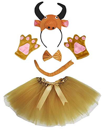 Petitebelle Niedliches Stirnband-Kostüm mit Fliege, Schwanz, Handschuhe, Tutu, 5-teiliges Mädchenkostüm, 1–10 Jahre (Rinder, 5–10 Jahre) von Petitebelle