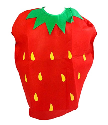 Petitebelle Rotes Erdbeer-Kostüm für Schulaufführungen und Feiern, Verkleidung für Kinder, für Mädchen und Jungen geeignet, Obst-Kostüm von Petitebelle