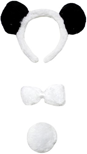 Petitebelle Stirnband Bowtie Schwanz 3pc Costume (Panda, Einheitsgröße) von Petitebelle