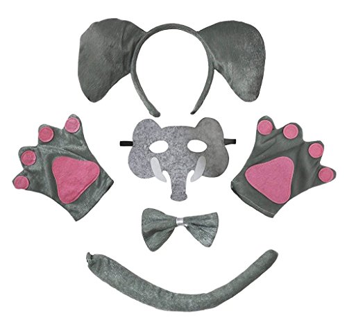 Petitebelle Stirnband Bowtie Schwanz Handschuhe Maske 5pc Kostüm Einheitsgröße Elefant Petitebelle Stirnband Bowtie Schwanz Handschuhe Maske 5pc Kostüm Einheitsgröße Elefant von Petitebelle