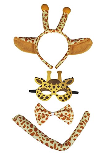 Petitebelle Stirnband Bowtie Schwanz Maske 4pc Kostüm Einheitsgröße Giraffe von Petitebelle