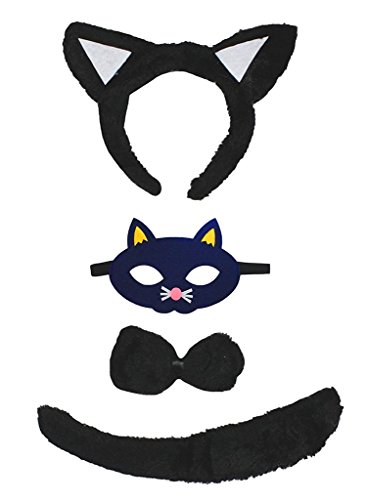 Petitebelle Stirnband Bowtie Schwanz Maske 4pc Kostüm Einheitsgröße Schwarze Katze Petitebelle Stirnband Bowtie Schwanz Maske 4pc Kostüm Einheitsgröße Schwarze Katze von Petitebelle