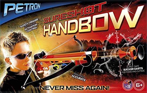 Petron SURESHOT Handbow Kinder Hand Armbrust mit 3 Pfeilen, orange/schwarz (1 Stück) von Petron