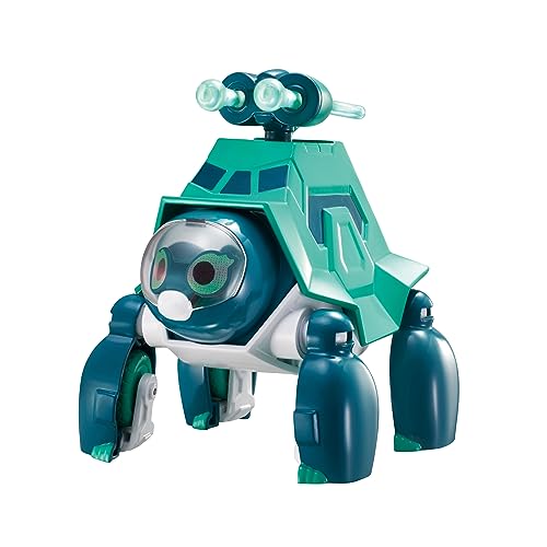 Petronix Defenders EU820230 - Transformierendes Max Mode Pet Shell-E, ca. 12 cm große Spielfigur für Kinder, verwandelbare Roboter-Schildkröte mit abfeuerbaren Wasserraketen von AlphaToys