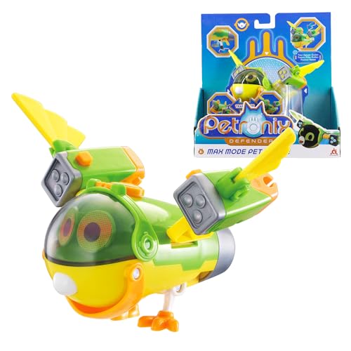 Petronix Defenders EU820240 - Transformierendes Max Mode Pet Paul-E, ca. 12 cm große Spielfigur für Kinder, verwandelbarer Roboter-Vogel mit aktivierbaren Rettungsklammern von AlphaToys