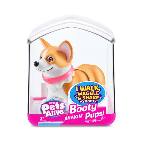 Pets Alive Booty Shaking Pups, Popo wackelnde Welpen, batteriebetriebenes Roboterspielzeug, 2er-Pack: Mops und Corgi von Pets Alive