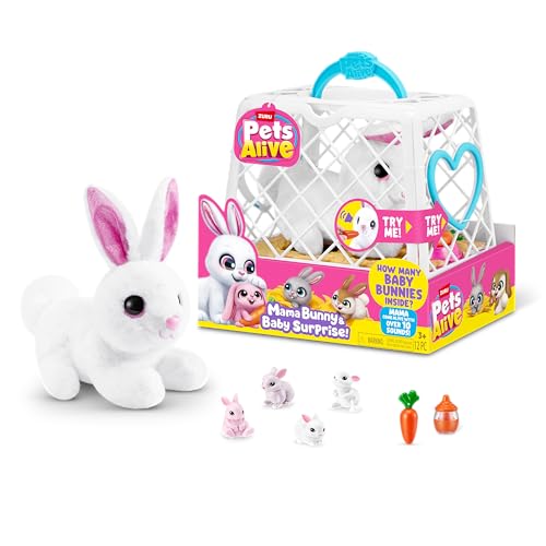 Pets Alive Mama Bunny Surprise von ZURU, realistischer, elektronischer Plüschhasen-Roboter, Überraschungsspielzeug für Kinder. Pets Alive Mama Bunny Surprise von ZURU, realistischer, elektronischer Plüschhasen-Roboter, Überraschungsspielzeug für Kinder. von Pets Alive