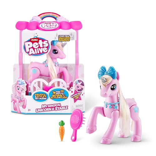 Pets Alive My Magical Unicorn and Stable Battery Powered Interactive Robotic Toy Playset by ZURU von Pets Alive