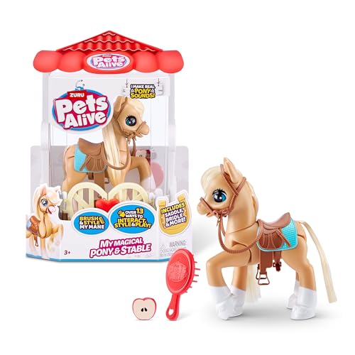 Pets Alive My Magical Pony and Stable Battery Powered Interactive Robotic Toy Playset by ZURU von Pets Alive
