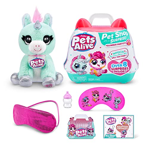 Pets Alive Pet Shop Surprise - Spielset Tierhandlung Serie 2 Pyjamaparty Einhorn (elektronisches Plüschtier) von Pets Alive
