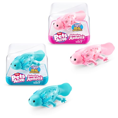 Pets Alive Swimming Axolotls von ZURU (2 Pack), schwimmender Roboter-Axolotl, elektronisches Haustier, Sommerspielzeug für den Pool, Badespielzeug. von Pets Alive