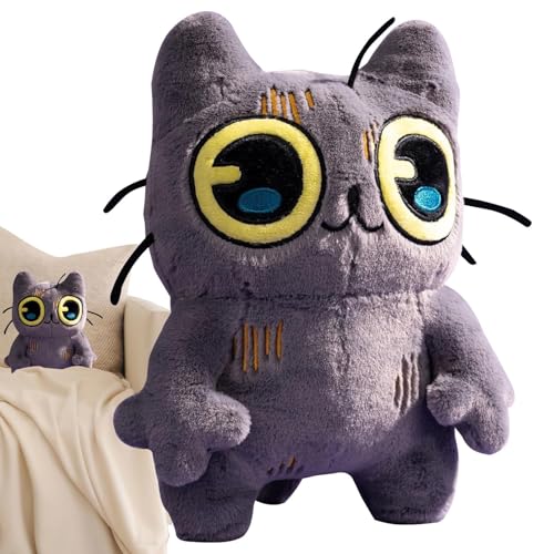 Peufcmi Kuscheltier Katze - Niedliches Kätzchen Plüschtier - Wurfkissen Deko Für Kinder Mädchen Freundinnen Geburtstag Fotoshoot Bett Schlafzimmer Couch Sofa Auto Tisch Schreibtisch,Deko Für Sofa von Peufcmi
