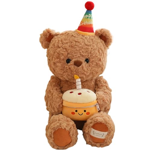 Peufcmi Plüschbärenpuppe, süßes Bärenkissen - Weicher entzückender Bärenplüsch 15 Zoll - Weiche Fuchs Huggable -Kissenspielzeug 15 Zoll für Auto, Sofa, Couch von Peufcmi