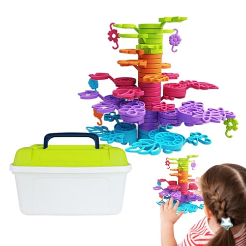 Peufcmi Stapelwürfel,Stapelbare Bausteine - Lernspielzeug für Kinder Mädchen ab 3 Jahren,Kindergarten Vorschule Geburtstag Weihnachten Geschenk von Peufcmi