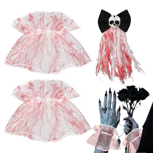 Peufcmi Totenkopf Haarklammer | Blutige Halloween Skelett Haarklammern - 3er Set Gothic Brautschmuck und Armband Totenkostüm Zubehör für Rollenspiel Mottoparty Cosplay Fotografie Peufcmi Totenkopf Haarklammer | Blutige Halloween Skelett Haarklammern - 3er Set Gothic Brautschmuck und Armband Totenkostüm Zubehör für Rollenspiel Mottoparty Cosplay Fotografie von Peufcmi