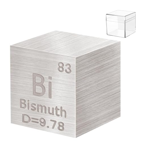 Pevfeciy 1cm Bismut Würfel 10mm Metall Dichte Würfel reines Metall hohe Dichte Element Würfel für Element Sammlungen Labor Experiment Material Hobbys von Pevfeciy