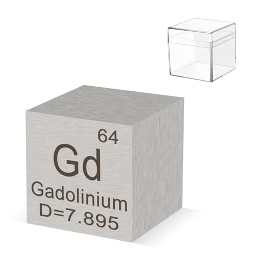 Pevfeciy 1cm Gadolinium Würfel 10mm Metall Dichte Würfel reines Metall hohe Dichte Element Würfel für Element Sammlungen Labor Experiment Material Hobbys von Pevfeciy