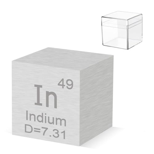 Pevfeciy 1cm Indium Würfel 10mm Metall Dichte Würfel reines Metall hohe Dichte Element Würfel für Element Sammlungen Labor Experiment Material Hobbys von Pevfeciy