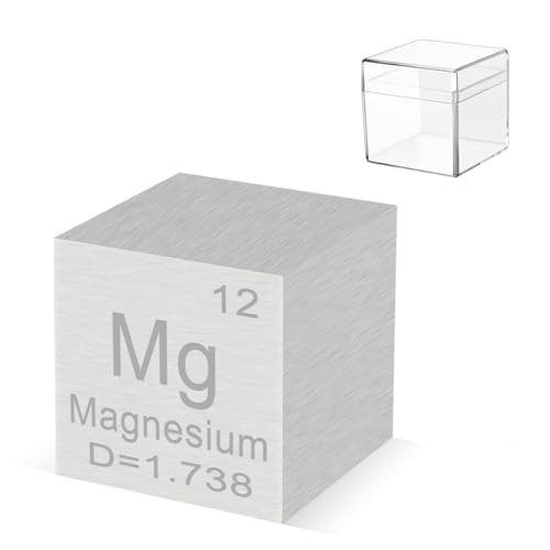 Pevfeciy 1cm Magnesium Würfel 10mm Metall Dichte Würfel reines Metall hohe Dichte Element Würfel für Element Sammlungen Labor Experiment Material Hobbys von Pevfeciy