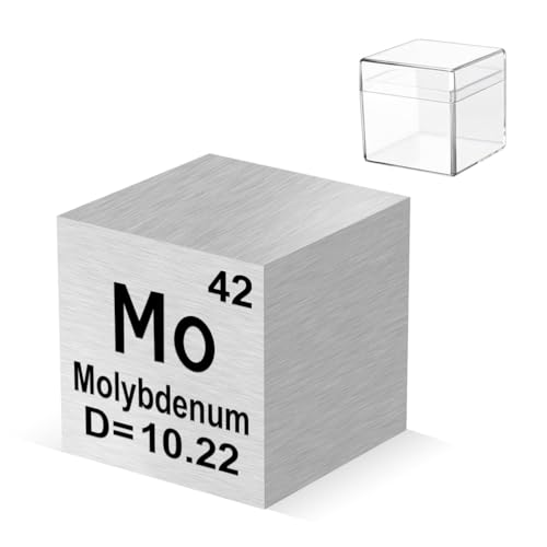 Pevfeciy 1cm Molybdän Würfel 10mm Metall Dichte Würfel reines Metall hohe Dichte Element Würfel für Element Sammlungen Labor Experiment Material Hobbys von Pevfeciy