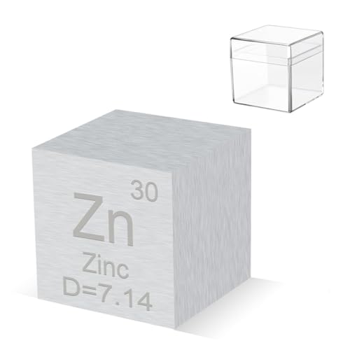 Pevfeciy 1cm Zink Würfel 10mm Metall Dichte Würfel reines Metall hohe Dichte Element Würfel für Element Sammlungen Labor Experiment Material Hobbys von Pevfeciy