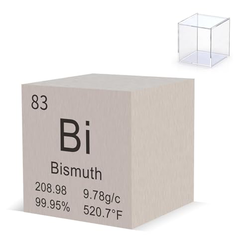 Pevfeciy 2,54cm Bismut Würfel Metall Dichte reines Metall hohe Dichte Element Würfel für Element Sammlungen Labor Experiment Material Hobbys von Pevfeciy