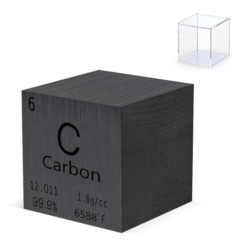 Pevfeciy 25,4mm Kohlenstoff Würfel Metall Dichte Würfel reines Metall hohe Dichte Element für Element Sammlungen Labor Experiment Material Hobbys von Pevfeciy