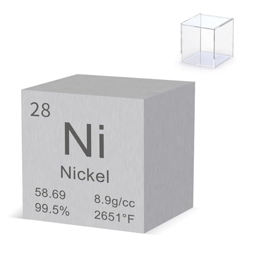 Pevfeciy 25,4mm Nickel Würfel Metall Dichte Würfel reines Metall hohe Dichte Elementwürfel von Pevfeciy