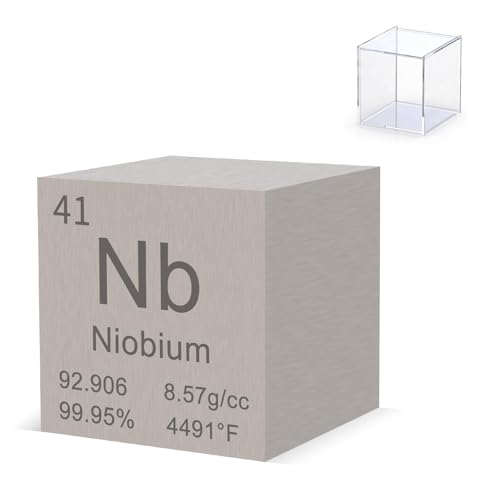Pevfeciy 25,4mm Niob Würfel Metall Dichte Würfel reines Metall hohe Dichte Elementwürfel für Element Sammlungen Labor Experiment Material Hobbys von Pevfeciy