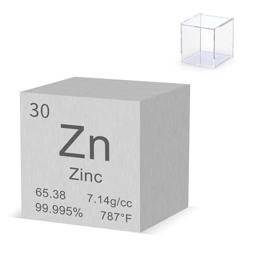 Pevfeciy 25,4mm Zink Würfel Metall Dichte Würfel reines Metall hohe Dichte ElementWürfel für Element Sammlungen Labor Experiment Material Hobbys von Pevfeciy