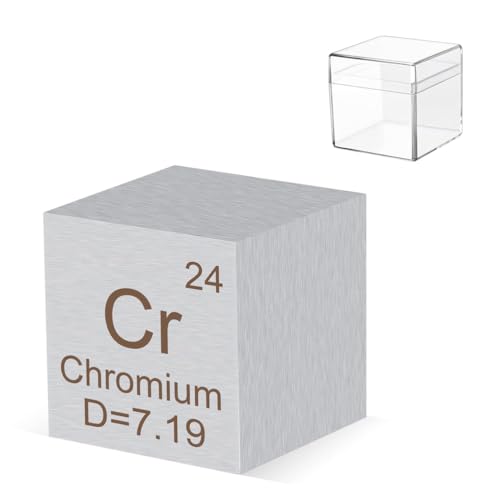 Pevfeciy Chrom,10mm, 1cm Aluminium Würfel 10mm Metall Dichte Würfel reines Metall hohe Dichte Element Würfel für Element Sammlungen Labor Experiment Material Hobbys von Pevfeciy