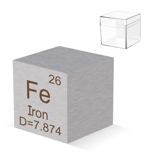 Pevfeciy Eisen,10mm, 1cm Aluminium Würfel 10mm Metall Dichte Würfel reines Metall hohe Dichte Element Würfel für Element Sammlungen Labor Experiment Material Hobbys von Pevfeciy