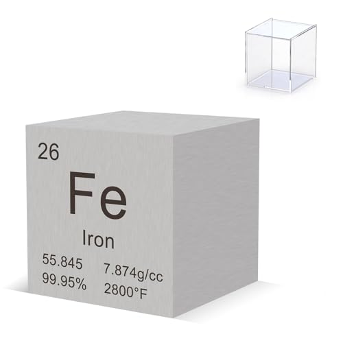 Pevfeciy Eisen Würfel 25,4mm Metall Dichte Würfel reines Metall hohe Dichte Elementwürfel von Pevfeciy