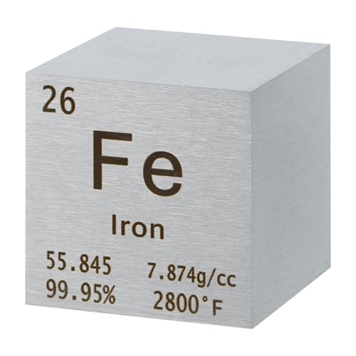 Pevfeciy Eisen Würfel 38.1mm, Metalldichte Würfel reines Metall hohe Dichte Elementwürfel von Pevfeciy