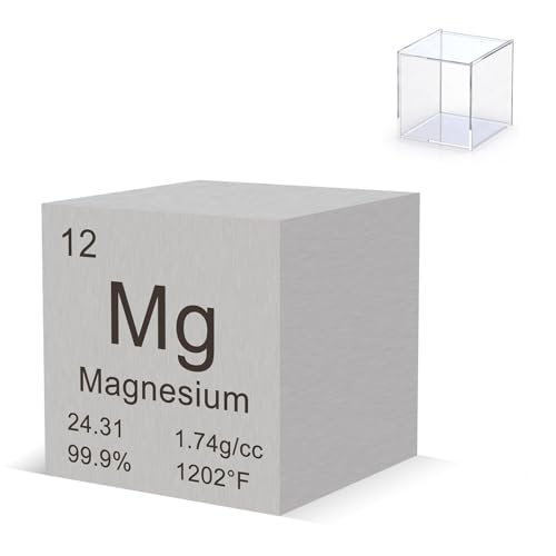 Pevfeciy Magnesium Würfel 25,4mm Metall Dichte Würfel reines Metall hohe Dichte Elementwürfel von Pevfeciy