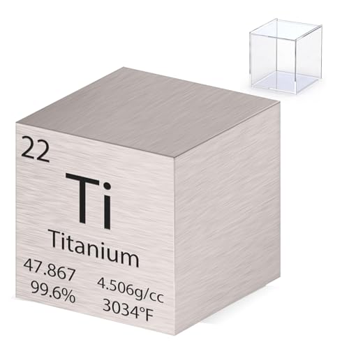 Pevfeciy Titan Würfel 25,4mm Metall Dichte Würfel reines Metall hohe Dichte ElementWürfel für Element Sammlungen Labor Experiment Material Hobbys von Pevfeciy